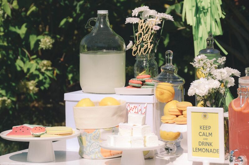 lemon and melon summer party treat stand
