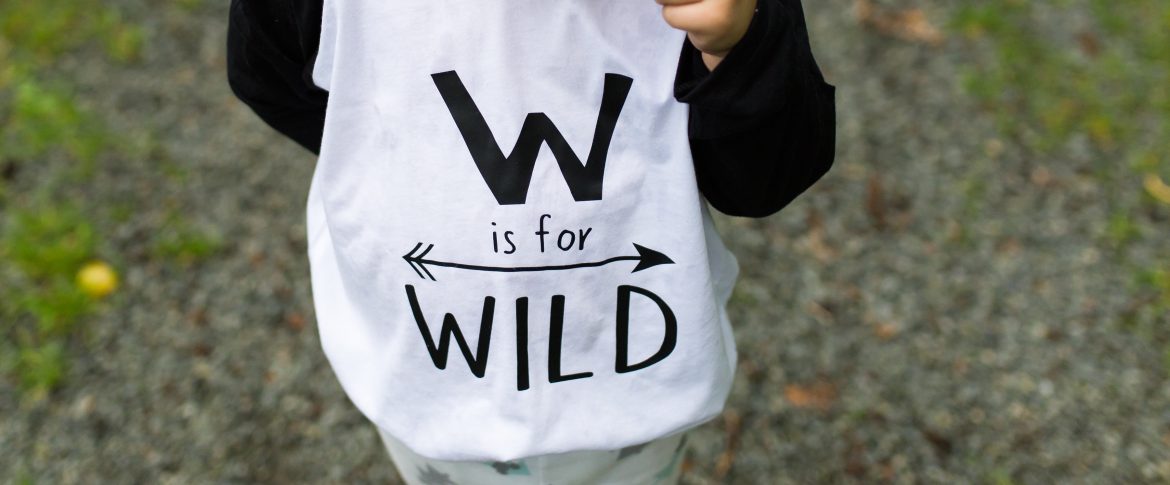W is for Wild Kids Tshirt by The Blue Envelope