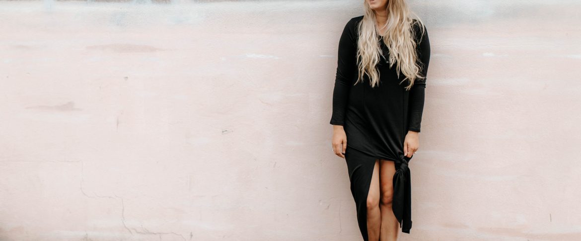 Black Maxi Dress style with a Knot