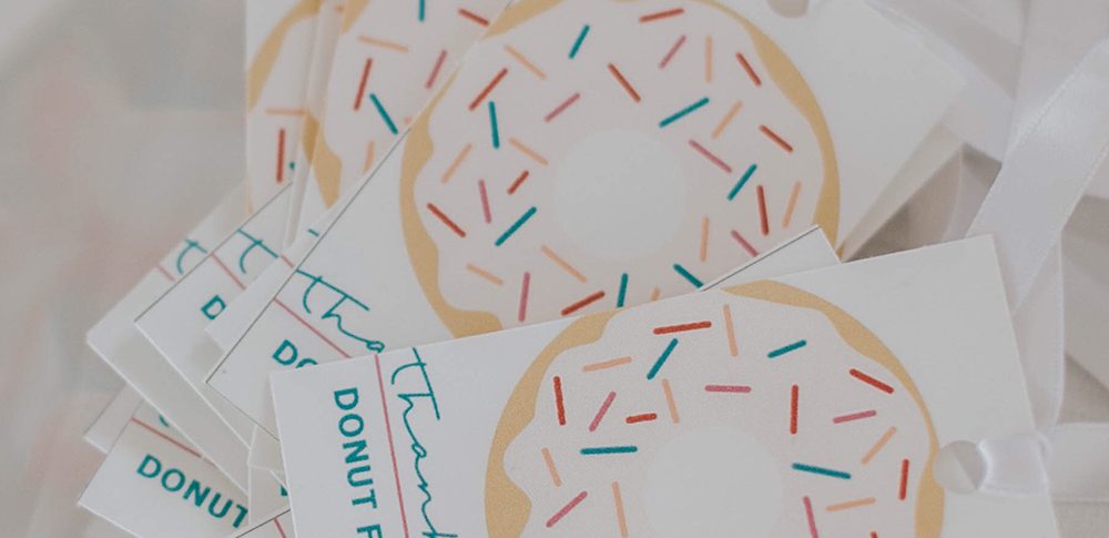 Donut Party Favour Tag Free Printable