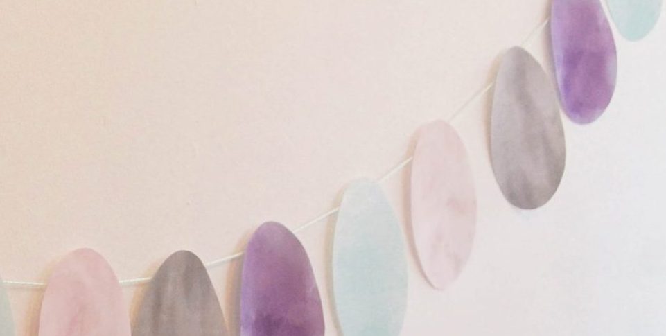 Watercolour Easter Egg Garland Free Printable