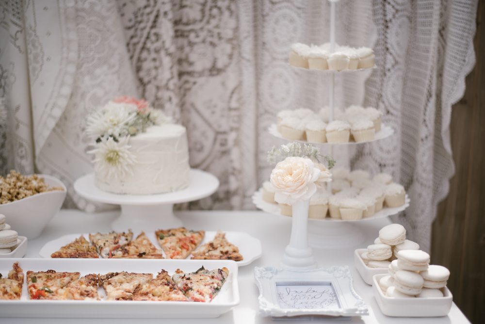 White Lace Themed Dessert Table