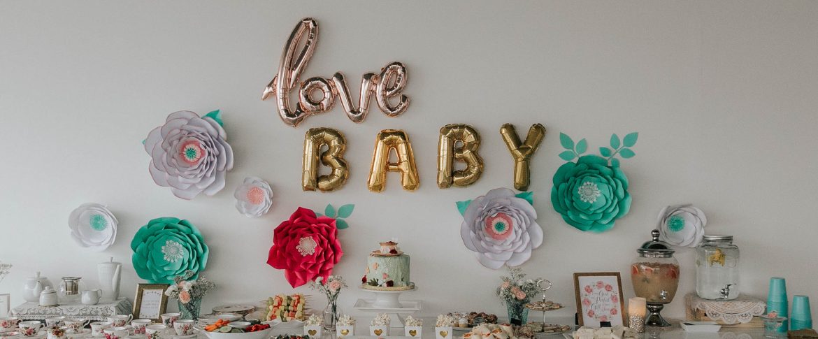 Mint and Peach Floral Themed Baby Shower