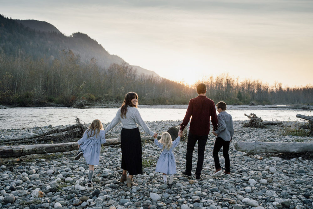 Family Photo at the river in Chilliwack